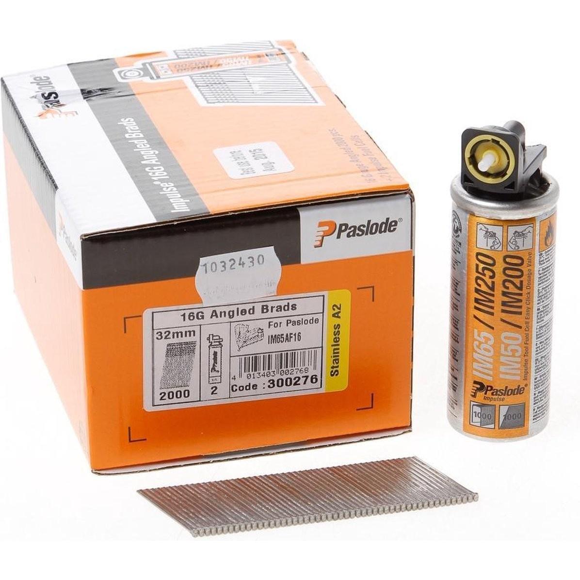 Paslode, Chiodi, Finishing Nails AF16 Länge 32 mm Edelstahl A2 300276 - 2000 Stück (2000 pz., 32 mm)