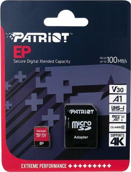 Productafbeelding Patriot EP Pro Micro SDXC 1TB 90/80 MB/s A1 V30 U3 Klasse10 (512 GB, microSDXC, U3, UHS-I)