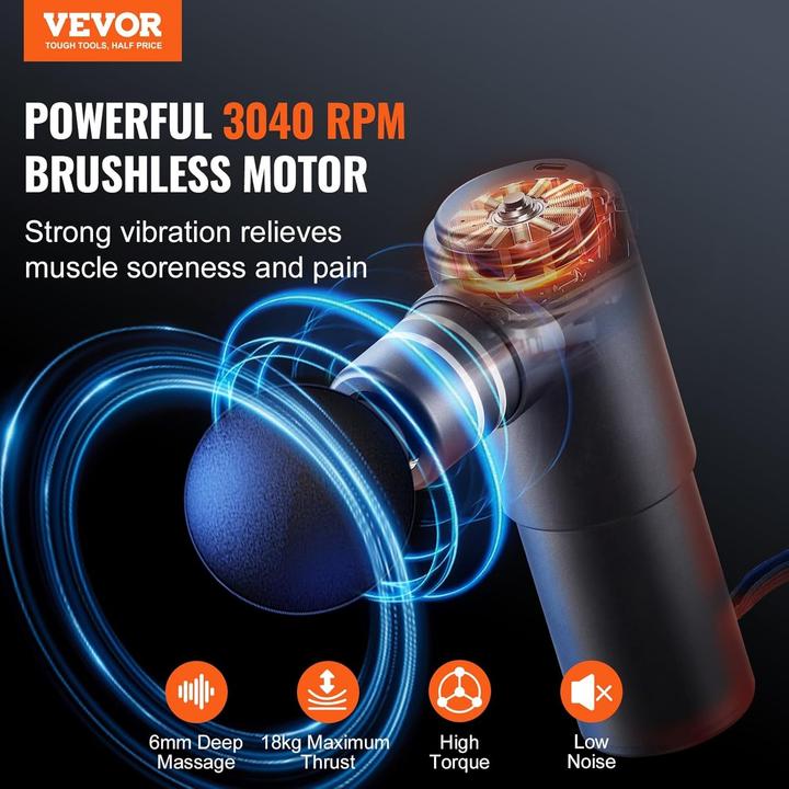 Actual product image Vevor Muscle Massage Gun (4 Steps, 360 min)