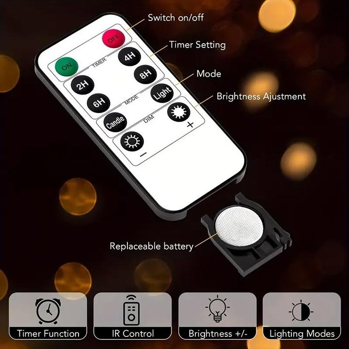 Actual product image Cbx 4 flameless LED candles with remote control and timer function (4x)
