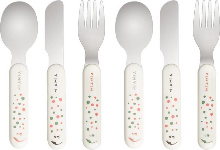 Produktbild MiaMia Esslernbesteck Besteck-Set 6-teilig - Punkte - Weiss