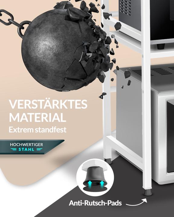 Immagine prodotto Heldenwunder Mikrowellenregal (3-stufig) Schwarz (64 x 32 x 80 cm)