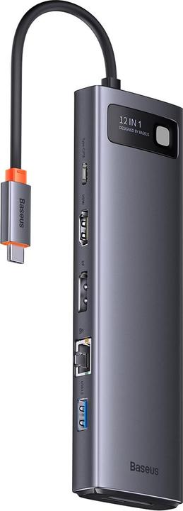 Productafbeelding Baseus Metal Gleam Series 12-in-1 Multifunctioneel Type-C HUB Docking Station Grijs (Type-C naar (USB-C, 12 ports)