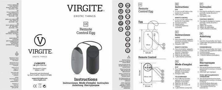 Actual product image Virgite Vibrator egg, G5, rechargeable, 230 g