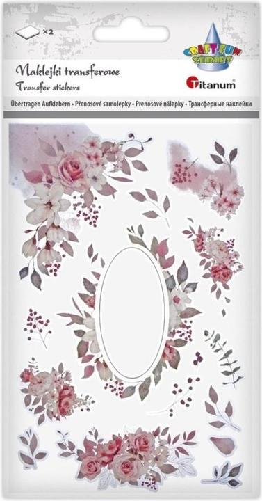 Apli Transferaufkleber Rosa Blumen 2 Bretter