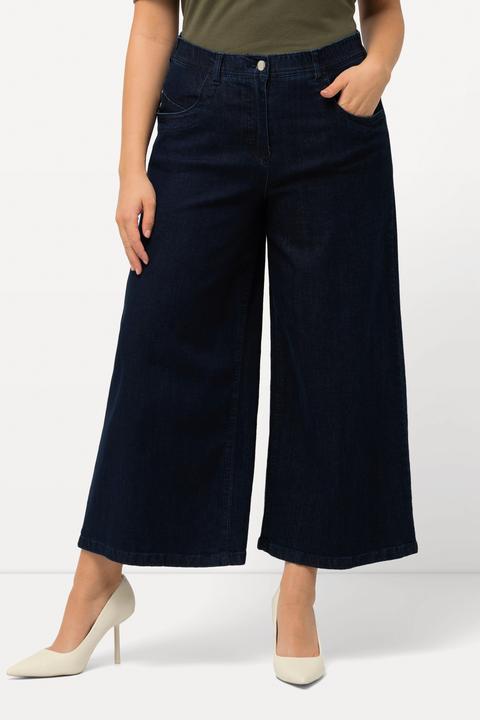Actual product image Ulla Popken Marlene Soft Denim Cropped Culotte Jeans (52)