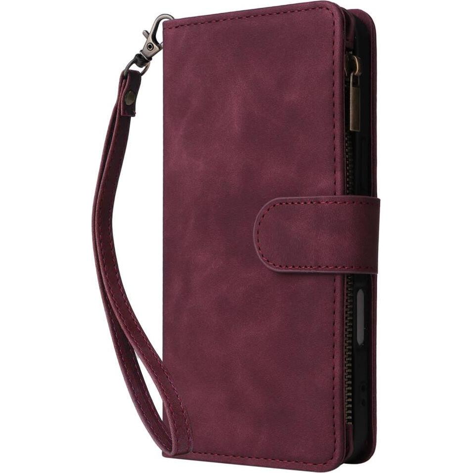 Thumbnail - Cover-Discount iPhone 16 Plus - Brieftaschen Hülle mit Umhängeband (Apple iPhone 16 Plus), Smartphone Hülle, Rot