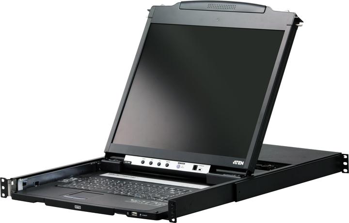 Produktbild Aten CL5800N CH Dual Rail 19"-LCD-Konsole, 19" 1HE (PS/2-USB, VGA) CH-Layout