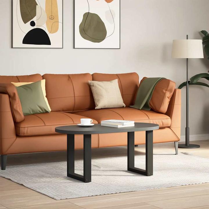 Actual product image vidaXL Coffee table legs U-shape 2 pcs. black 38x(42-43) cm steel table leg