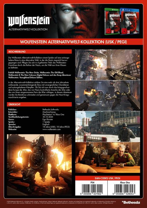 Produktbild Bethesda Wolfenstein Alt History Coll. PS4 (PS4, EN)