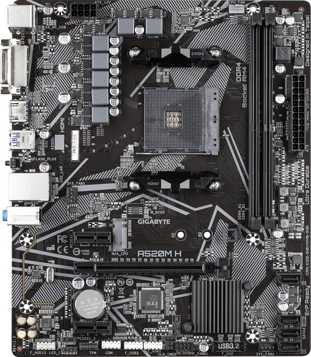 Produktbild Gigabyte A520M H (AM4, AMD A520, mATX)
