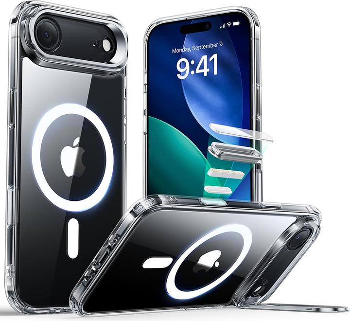 Produktbild ESR - Classic Hybrid HaloLock Kickstand - iPhone 17 Air - Clear (Apple iPhone 17 Pro)