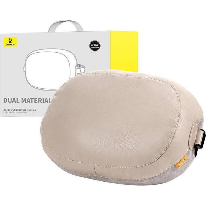 Baseus, Auto Innenraum Zubehör, Double sided Car Headrest Mounted Pillow Comfort Ride (grey)