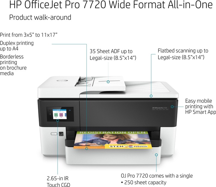Productafbeelding HP OfficeJet Pro 7720 (Inktpatroon, Kleur)