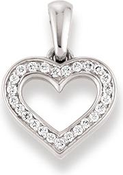 Image du produit Natsumi Schmuck Pendentif coeur diamant or blanc 18K/750 (Or blanc 750/18 K)