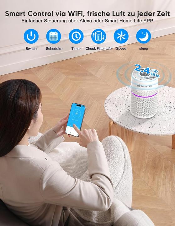 Produktbild Dayette Wifi Luftreiniger mit HEPA 13 Filter (90 m²)