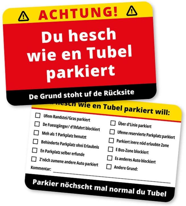 SwissMeme Scherzartikel Parkkarten Tubel, 10 Stück
