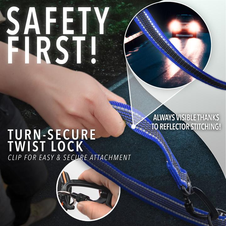 Produktbild Bluzelle 3m Hundeleine, Doppelleine Führleine mit Karabiner, Verstellbar (Hund, Spazieren)