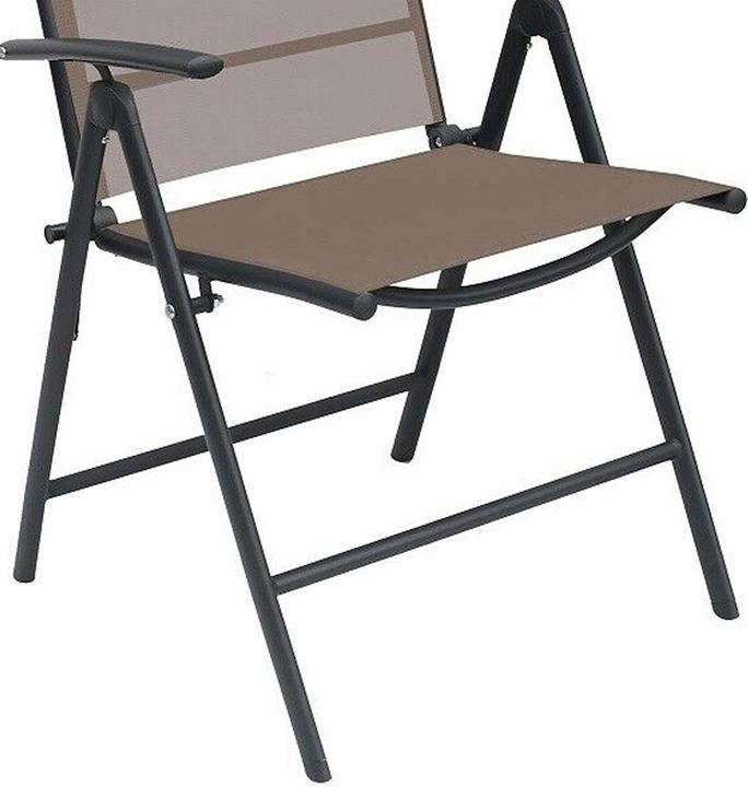 Actual product image Mojawo 2er Garten Klappstuhl Gartenstuhl Textilen Anthrazit Schokobraun 7 Pos