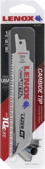 Actual product image Lenox Saber saw blade HM metal 152mm