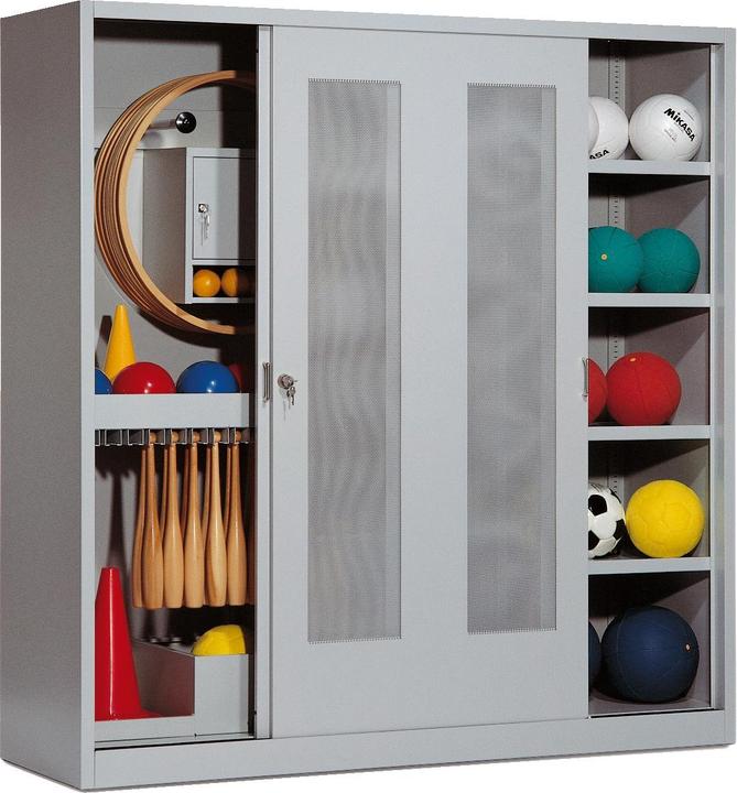 Immagine prodotto C+P Armadietto per attrezzature sportive (HxLxP: 195x190x60 cm, con porte scorrevoli perforate, tipo 5)