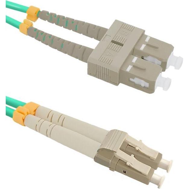 Qoltec 54350 Optic Patchcord LC/UPC - SC/UPC Multimode 50/125 OM4 Duplex 3m (3 m), Netzwerkkabel