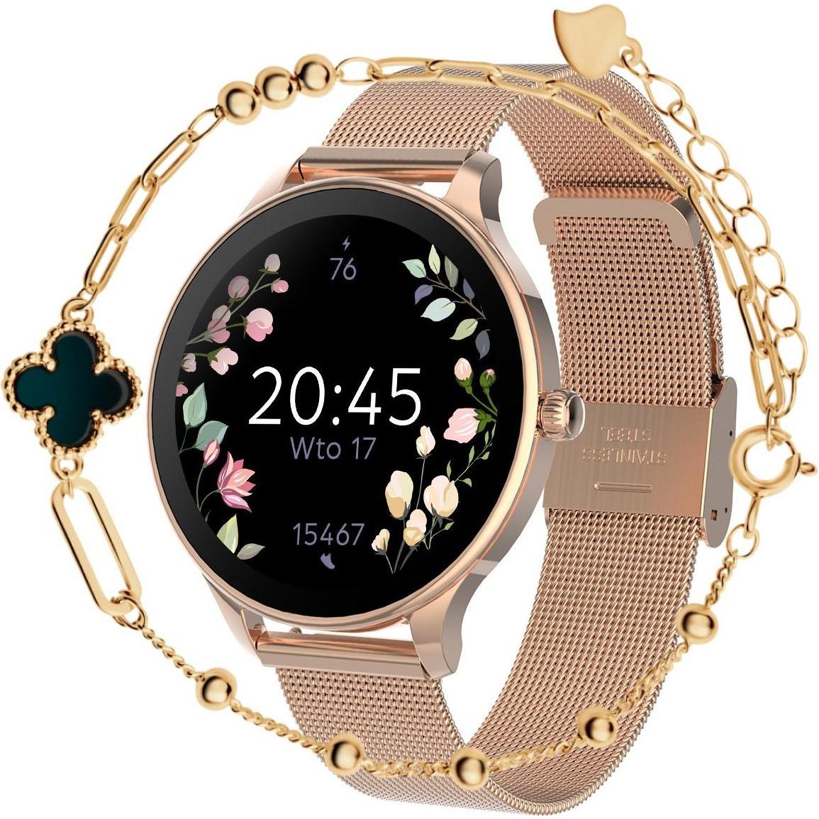 Forever smartwatch SB-306 Velora rosegold with Verona bracelet, Smartwatch