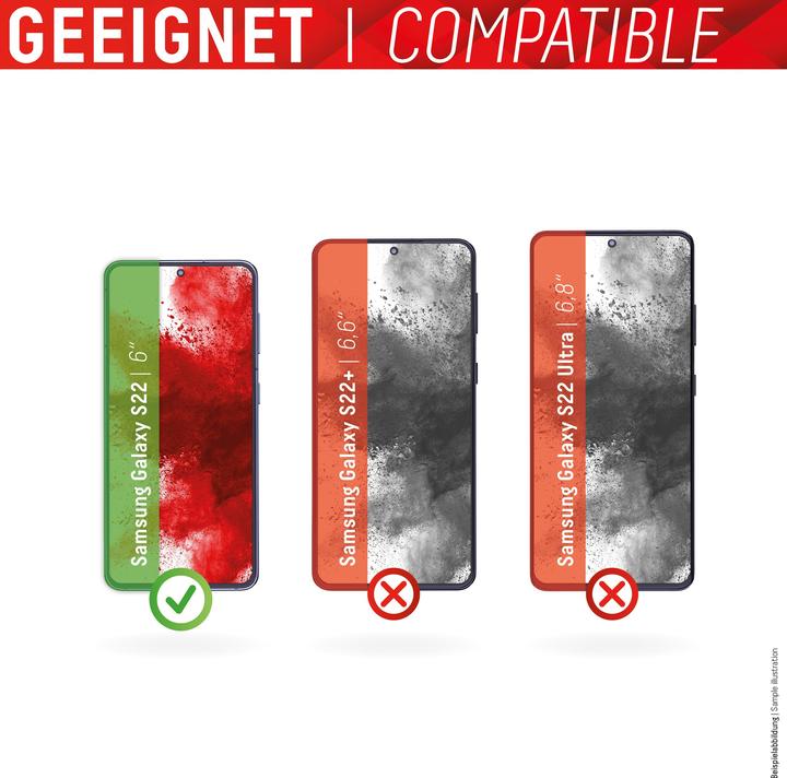 Produktbild Displex Real Glass, 2D Panzerglas + Handyhülle (1 Stück, Samsung Galaxy S22+)