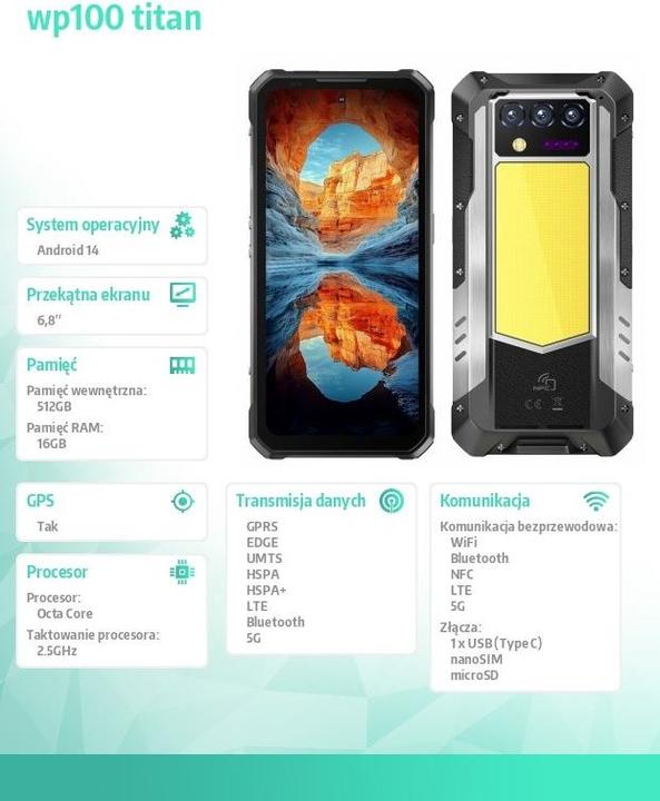 Produktbild Oukitel WP100 Titan (512 GB, Schwarz, 6.80", Dual SIM, 5G)