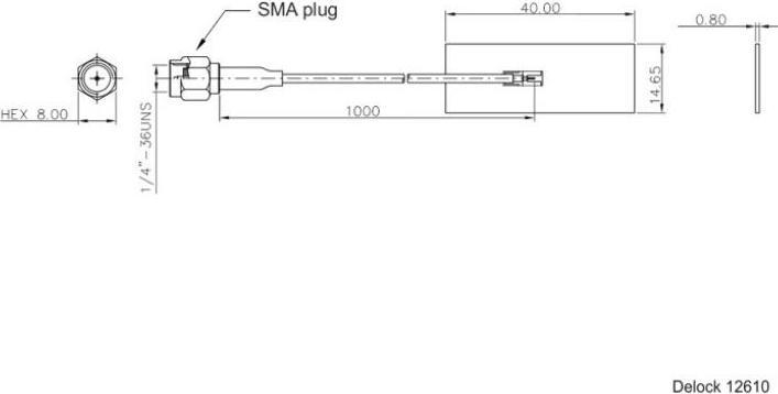 Immagine prodotto Delock Antenna WLAN SMA per incollaggio, 1.2dBi (WiFi)