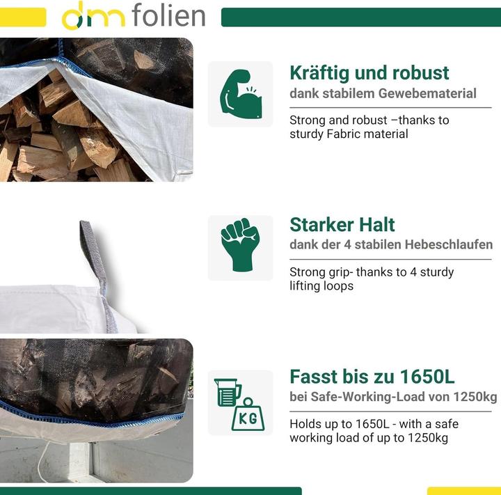 Produktbild Dm-folien Big Bag Holzsäcke mit Netzgewebe (5 Stück)