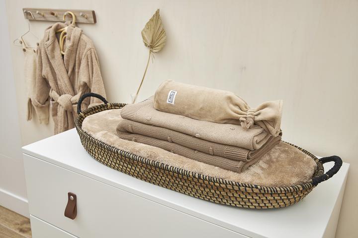 Productafbeelding Meyco Babydeken groot Mini Knots - zand - 100x150cm (100 x 150 cm)