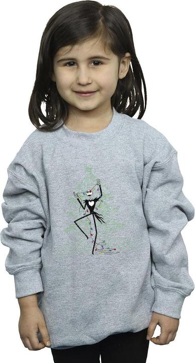 Actual product image Disney Girls The Nightmare Before Christmas Tree Green Sweatshirt (104)