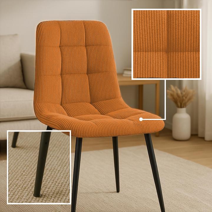 Actual product image CLP 4er Set Esszimmerstuhl Tilde gepolstert mit Rückenlehne bis 150 kg belastbar