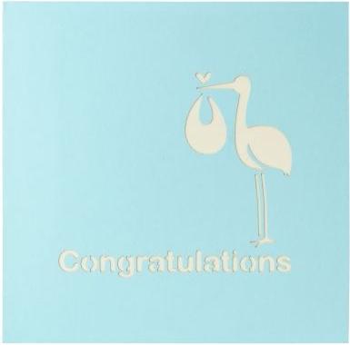 Actual product image MU Classic 3D Pop-Up Baby greeting card - Boy (1 pcs.)