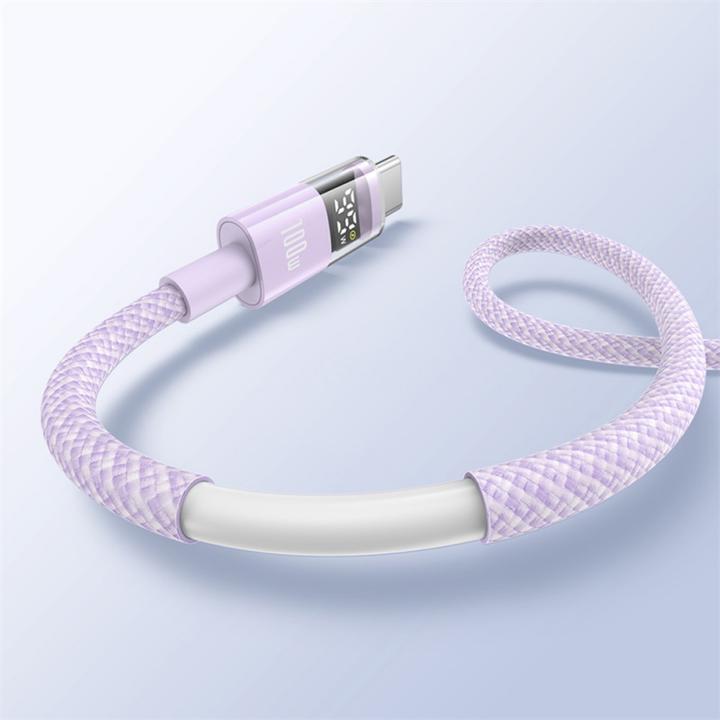 Image du produit Baseus Câble USB-A vers USB-C Display 2, 100W, 5A, 1m, pourpre (1 m, 100 W)