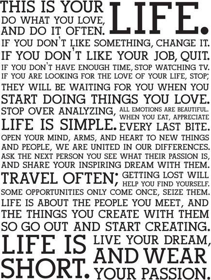 Valeurs nutritives et ingrédients Holstee Poster S This Is Your Life 30.5x40.6cm