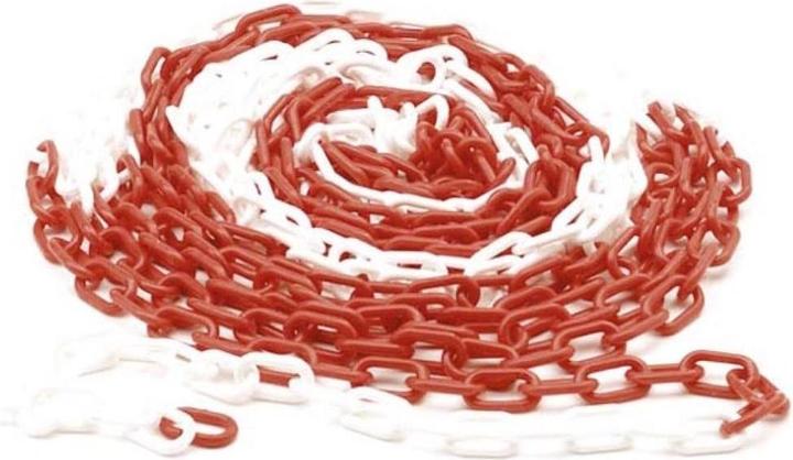 Velleman KUNSTSTOFFKETTE ROT/WEIss 10 m x 6 mm (10 m)