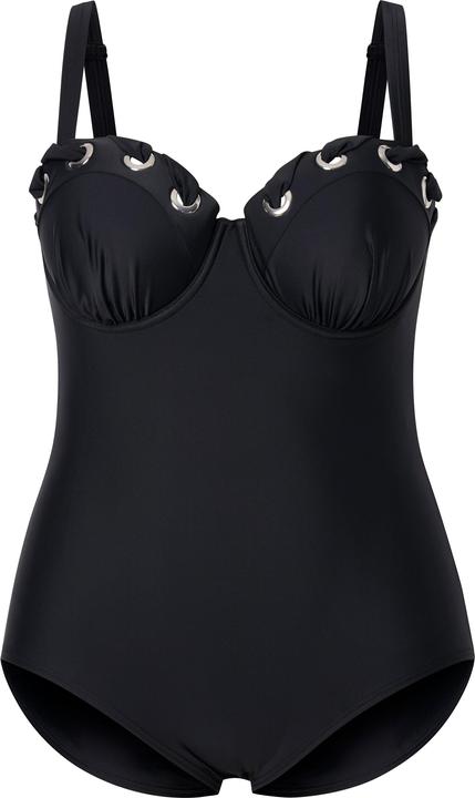 Image du produit Ulla Popken Maillot de bain à bonnets souples, oeillets et bretelles réglables, matière recyclée (52)