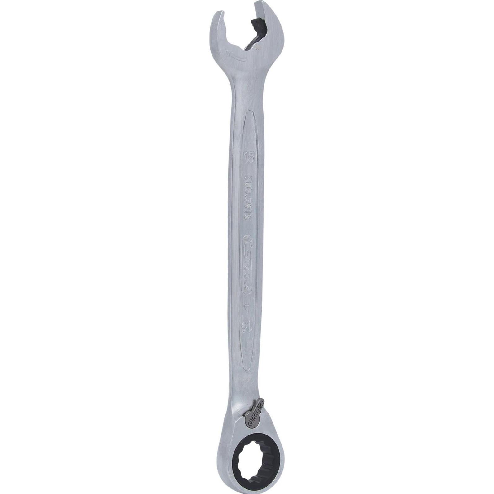 KS Tools, Schraubenschlüssel, DUO GEARplus Ringmaulschlüssel, umschaltbar (15 mm)