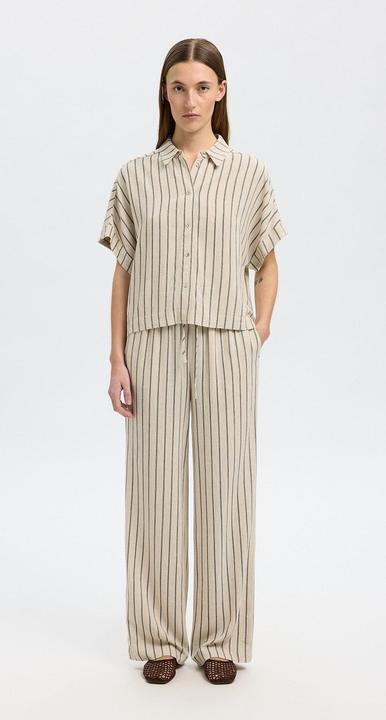 Produktbild Selected Femme Slfviva Ss Striped Cropped Shirt Noos (40)