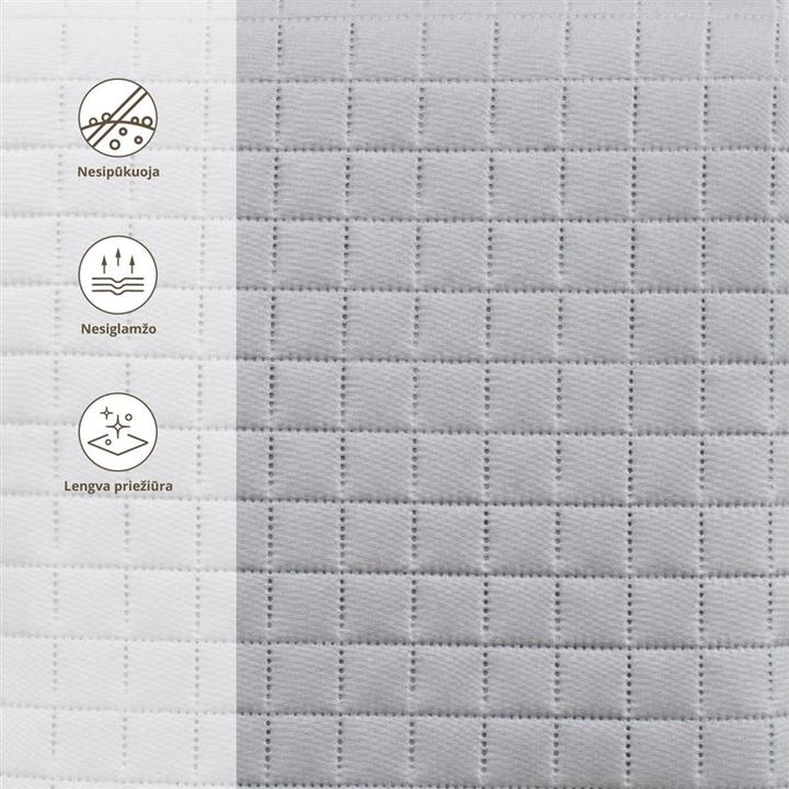 Actual product image Domoletti BEDSPREAD MICRO 220X220 CM SQUARES GREY (220 x 220 cm)