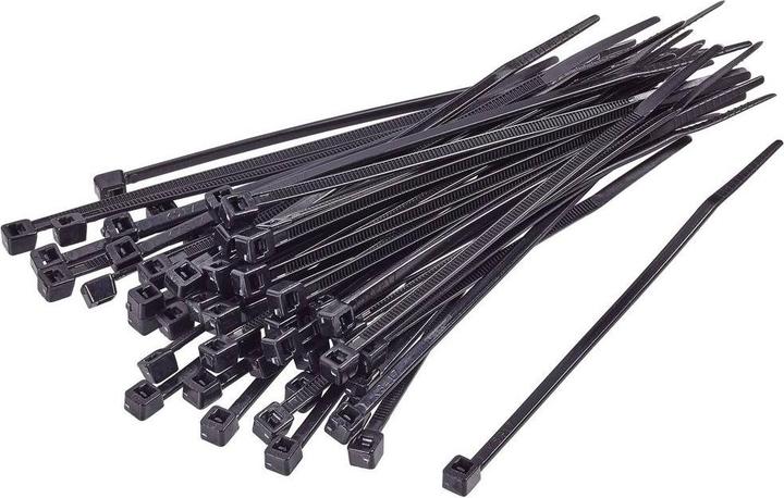 Actual product image Tru Components TC-BT-610-8.8-UVB Cable tie 610 mm 8.8 mm Black UV-stabilised cable tie (Plastic cable ties, 610 mm, 100 pcs.)