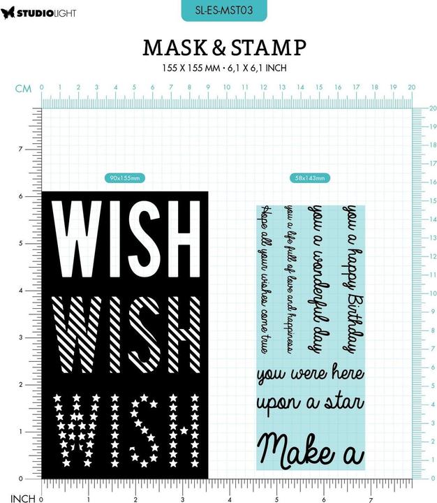 Actual product image Studio Light Mask & Stamp Wish sentiments Essentials