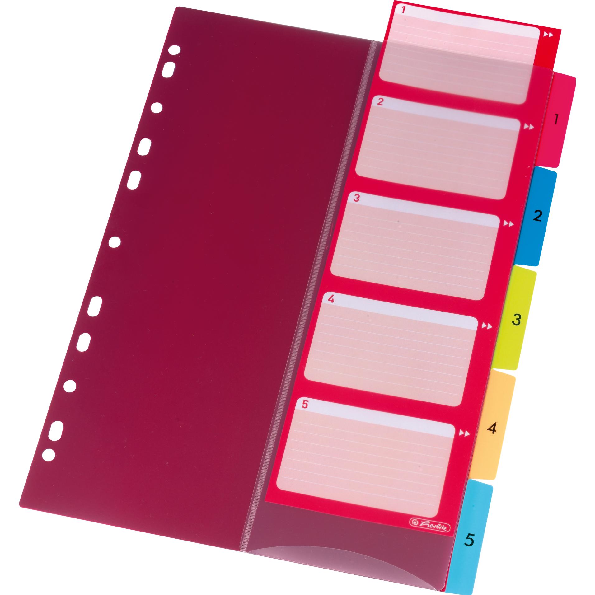 Thumbnail - Herlitz, Ordner Zubehör, Register A4 5tlg 1-5 farbig