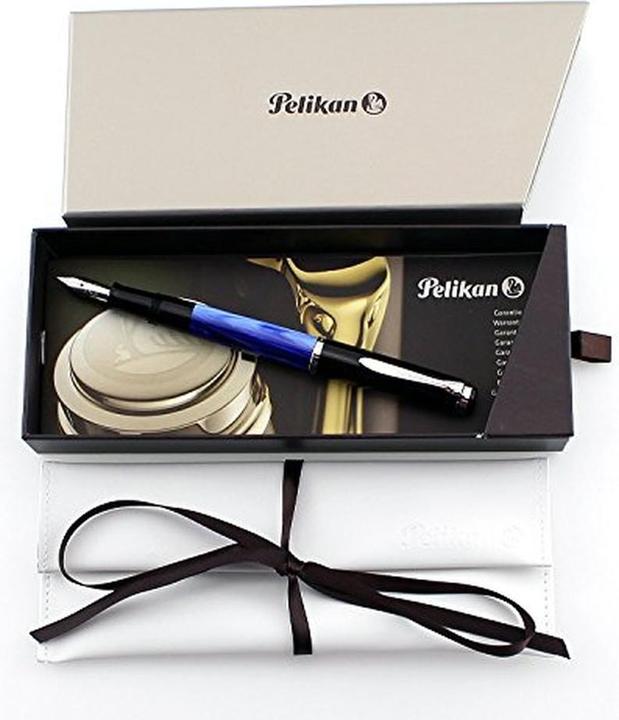 Produktbild Pelikan Füllhalter M205 Blau-Marm. M Etui (Blau-Marmoriert, Schwarz, Silber, 1x)