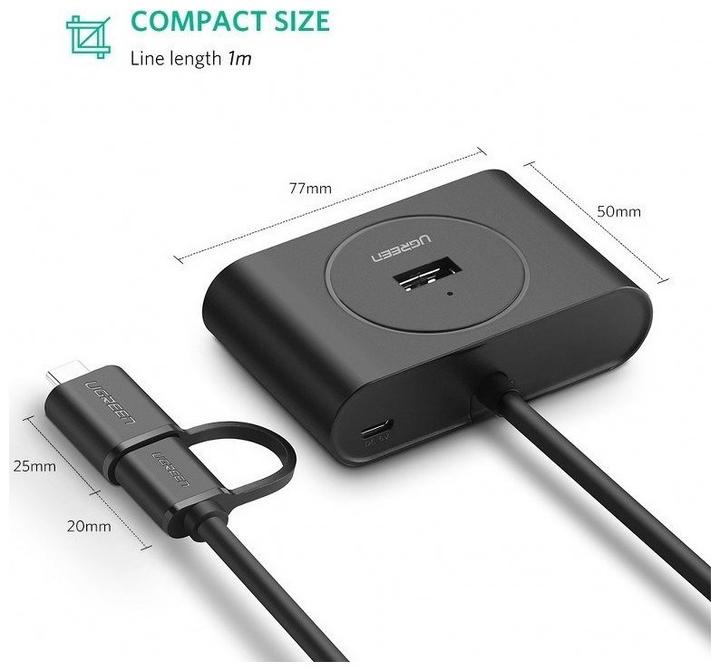 Productafbeelding Ugreen 40850 (USB-A, USB-C, 4 ports)