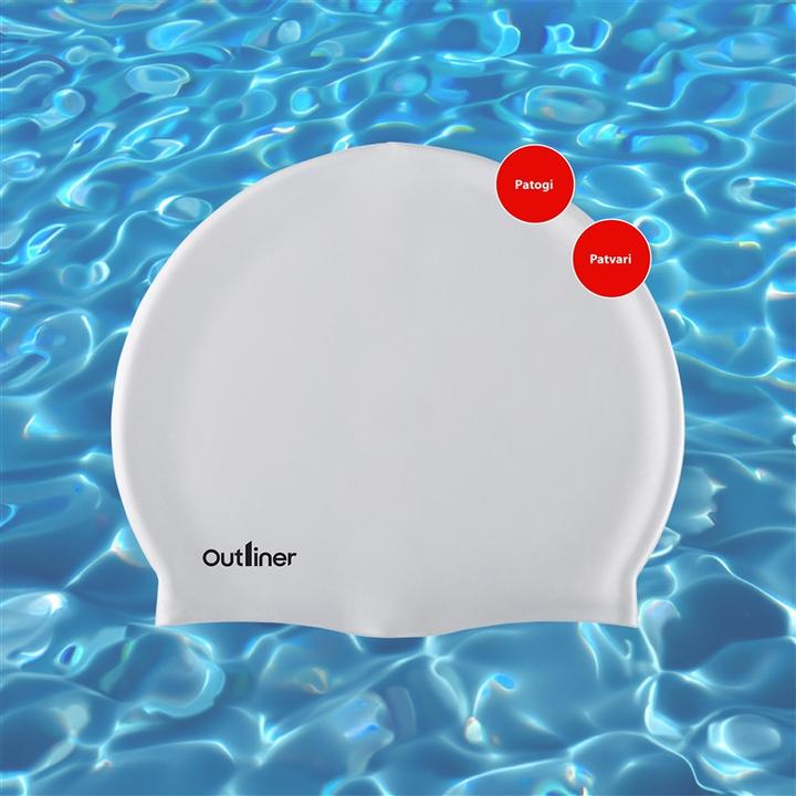 Actual product image Outliner Swimming Cap White Fsswm-005