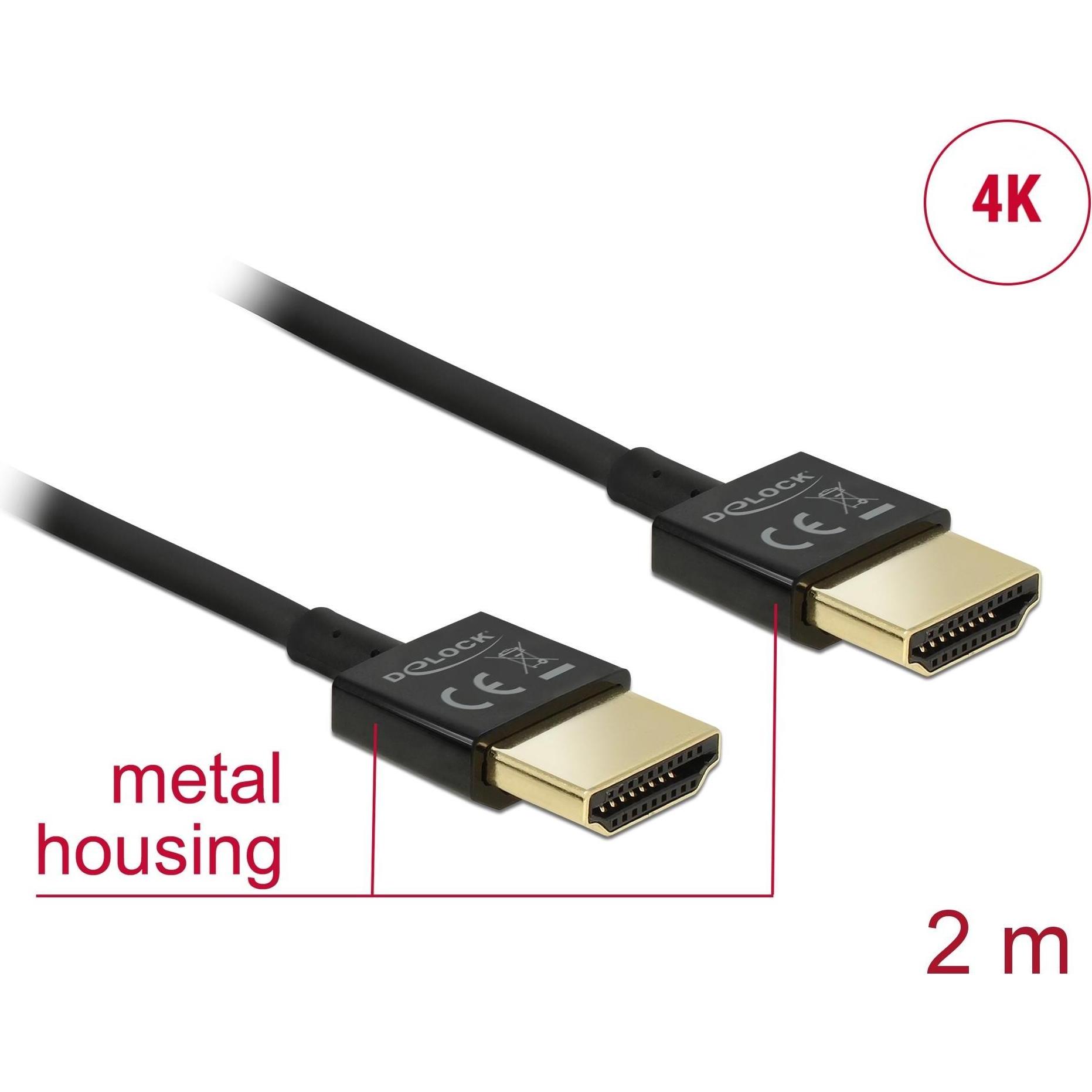 Thumbnail - Delock HDMI (Typ A) — HDMI (Typ A) (2 m, HDMI), Video Kabel