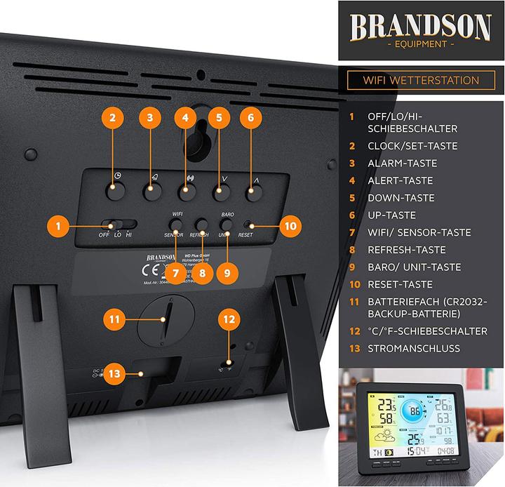 Produktbild Brandson WLAN Wetterstation mit Aussensensor